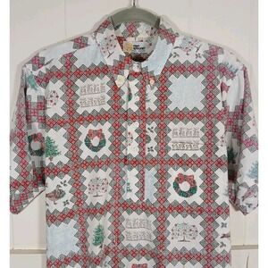 Vintage Reyn Spooner Shirt Christmas Hawaiian Aloha Pullover Men's Small SS